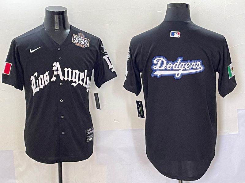 Men Los Angeles Dodgers Blank Black Five generations Joint Name 2025 Nike MLB Jersey style 17->los angeles dodgers->MLB Jersey